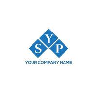 création de logo de lettre syp sur fond blanc. concept de logo de lettre initiales créatives syp. conception de lettre syp. vecteur