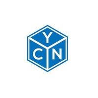 création de logo de lettre ycn sur fond blanc. concept de logo de lettre initiales créatives ycn. conception de lettre ycn. vecteur