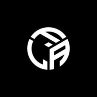 création de logo de lettre fla sur fond noir. concept de logo de lettre initiales créatives fla. conception de lettre fla. vecteur