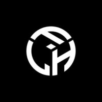 création de logo de lettre flh sur fond noir. concept de logo lettre initiales créatives flh. conception de lettre flh. vecteur