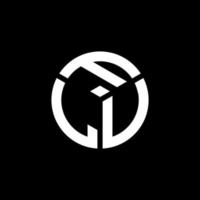 création de logo de lettre flv sur fond noir. concept de logo de lettre initiales créatives flv. conception de lettre flv. vecteur
