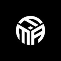 création de logo de lettre fma sur fond noir. fma concept de logo de lettre initiales créatives. conception de lettre fma. vecteur