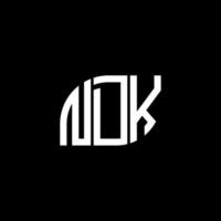 concept de logo de lettre initiales créatives ndk. conception de lettre ndk. création de logo de lettre ndk sur fond noir. concept de logo de lettre initiales créatives ndk. conception de lettre ndk. vecteur