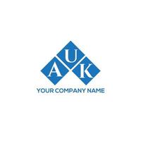 création de logo de lettre auk sur fond blanc. concept de logo de lettre initiales créatives auk. conception de lettre auk. vecteur