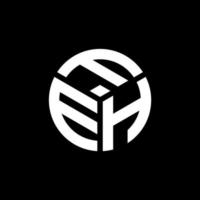 création de logo de lettre feh sur fond noir. concept de logo de lettre initiales créatives feh. conception de lettre feh. vecteur