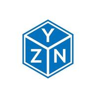 création de logo de lettre yzn sur fond blanc. concept de logo de lettre initiales créatives yzn. conception de lettre yzn. vecteur