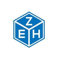 création de logo de lettre zeh sur fond blanc. concept de logo de lettre initiales créatives zeh. conception de lettre zeh. vecteur