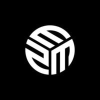 création de logo de lettre ezm sur fond noir. concept de logo de lettre initiales créatives ezm. conception de lettre ezm. vecteur