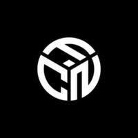 création de logo de lettre fcn sur fond noir. concept de logo de lettre initiales créatives fcn. conception de lettre fcn. vecteur