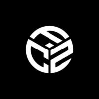 création de logo de lettre fcz sur fond noir. concept de logo de lettre initiales créatives fcz. conception de lettre fcz. vecteur
