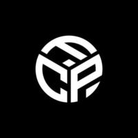 création de logo de lettre fcp sur fond noir. concept de logo de lettre initiales créatives fcp. conception de lettre fcp. vecteur