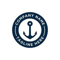 emblèmes rétro marins avec logo d'ancre vecteur