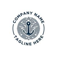 emblèmes rétro marins avec logo d'ancre vecteur