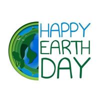 joyeux Jour de la Terre. jour de la terre, 22 avril avec le globe et la carte du monde pour sauver l'environnement, sauver une planète verte propre, concept d'écologie. carte pour la journée mondiale de la terre. conception de vecteur