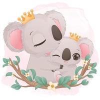 mignon maman et bébé koala illustration vecteur