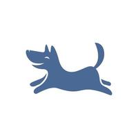 logo de personnage de chien mignon courir et sauter vecteur