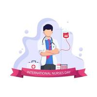 illustration vectorielle du concept de la journée internationale des infirmières. vecteur