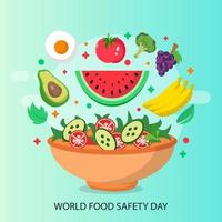 illustration de conception vectorielle de carte de célébration de la journée mondiale de la sécurité alimentaire. vecteur plat