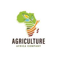 logo de l'industrie agricole de l'afrique, agriculture avec concept feuille et vert vecteur