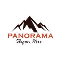 logo de panorama de montagne dans un style vintage vecteur