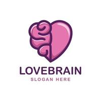 modèle de logo cerveau et amour adapté aux entreprises et aux noms de produits. ce design de logo élégant peut être utilisé à différentes fins pour une entreprise, un produit, un service ou pour toutes vos idées. vecteur