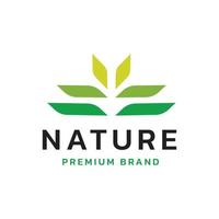 logo de feuille de nature arrangé avec un concept minimaliste vecteur