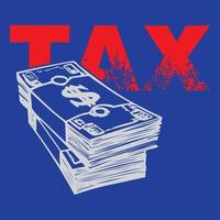 conception de t-shirt d'illustration vectorielle d'impôt sur l'argent vecteur