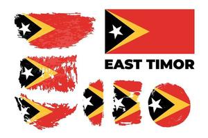 illustration vectorielle du drapeau national du timor oriental avec les bonnes couleurs vecteur