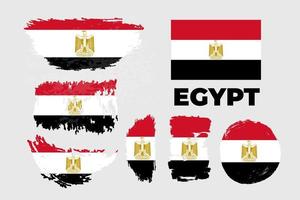 pinceau drapeau du pays égyptien. bonne fête de l'indépendance de l'égypte avec fond de drapeau grungy. illustration vectorielle vecteur