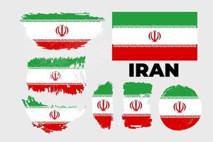 brosser le drapeau du pays iranien. joyeux jour de la révolution islamique d'iran avec fond de drapeau grungy. illustration vectorielle