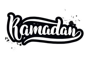 lettrage au pinceau manuscrit inspirant ramadan. illustration de calligraphie vectorielle isolée sur fond blanc. typographie pour bannières, badges, cartes postales, t-shirts, impressions, affiches. vecteur