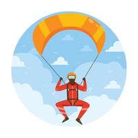 parachutistes avec parachute vecteur