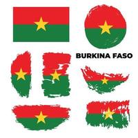 drapeau du burkina faso, coup de pinceau abstrait grunge sur fond gris. illustration vectorielle. illustration vectorielle