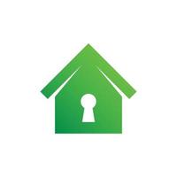 icône de sécurité à domicile. icône de vecteur immobilier. illustration du logo de la maison. maison de conception simple avec trou de clé. digne d'une maison de sécurité, la protection des bâtiments.