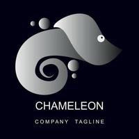 logo de l'entreprise avec des images de caméléon vecteur