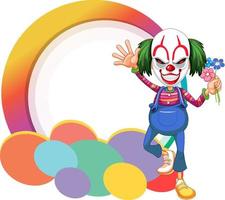 personnage de dessin animé de clown avec bannière vide vecteur