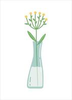 fleur dans un vase, illustration vectorielle simple design plat vecteur