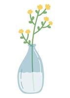 fleur dans un vase, illustration vectorielle simple design plat vecteur