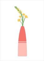 fleur dans un vase, illustration vectorielle simple design plat vecteur