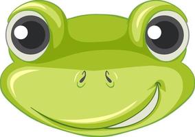 visage de dessin animé de grenouille verte vecteur