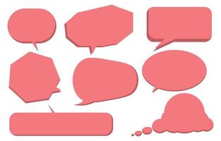 définir une bulle de dialogue sur un fond blanc, une boîte de dialogue de conversation ou de discussion vectorielle, un texte ou une communication de ballon d'icône, un nuage de parole pour le dessin animé et la bande dessinée, un dialogue de message vecteur