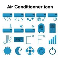 icône solide de climatiseur, équipement de refroidissement ou de chauffage, vecteur d'illustration d'appareil isolé sur fond blanc.