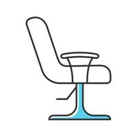 icône de couleur de fauteuil de salon. chaise longue confortable. matériel de coiffure. mobilier de salon de beauté. fauteuil de barbier. illustration vectorielle isolée vecteur