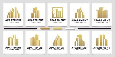 ensemble d'inspiration de conception de logo d'appartement, illustration pour vecteur premium d'entreprise