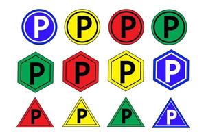 ensemble vectoriel de panneaux de stationnement. illustration vectorielle isolée