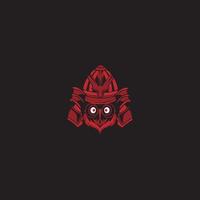 samouraï hibou mascotte logo vectoriel.eps vecteur