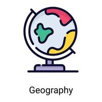 icône de ligne de couleur de carte du monde isolée sur fond blanc