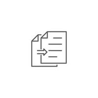 copie de document, duplicata. modèle de contour d'icône vectorielle vecteur