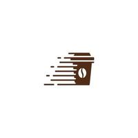tasse à café jetable rapide, café à livraison rapide. modèle d'icône de logo vectoriel