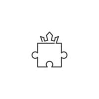 couronne de roi de puzzle. modèle d'icône de logo vectoriel